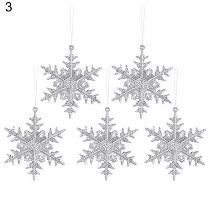 Merry Christmas Snowflake Transparent Crystal Acrylic Sequin Christmas Tree Pendant DIY Home Decoration New Year Decorations