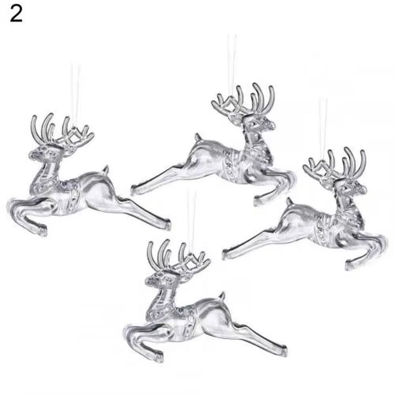 Merry Christmas Snowflake Transparent Crystal Acrylic Sequin Christmas Tree Pendant DIY Home Decoration New Year Decorations