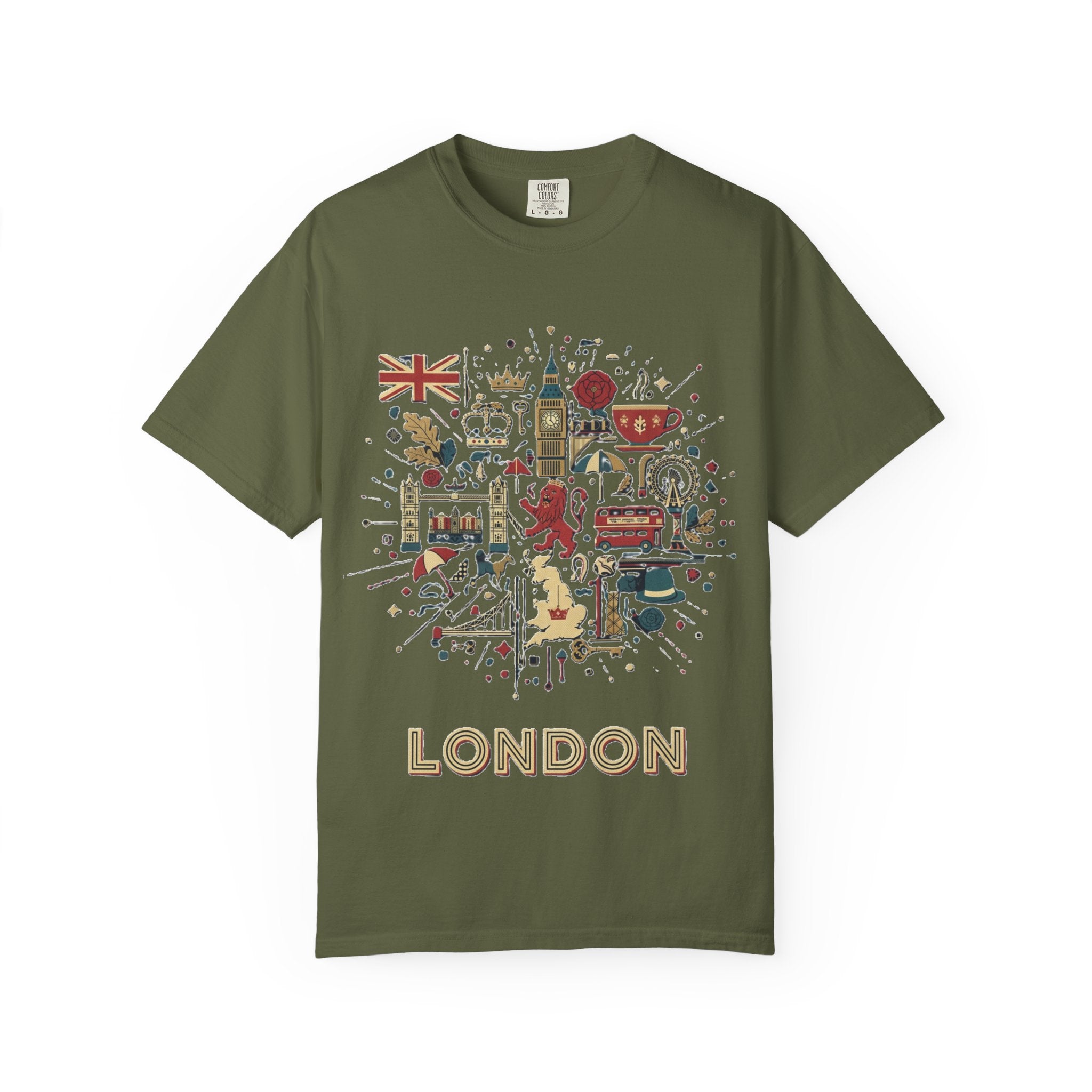London Garment-Dyed T-Shirt | Casual Travel Souvenir Tee | City Pride Gift