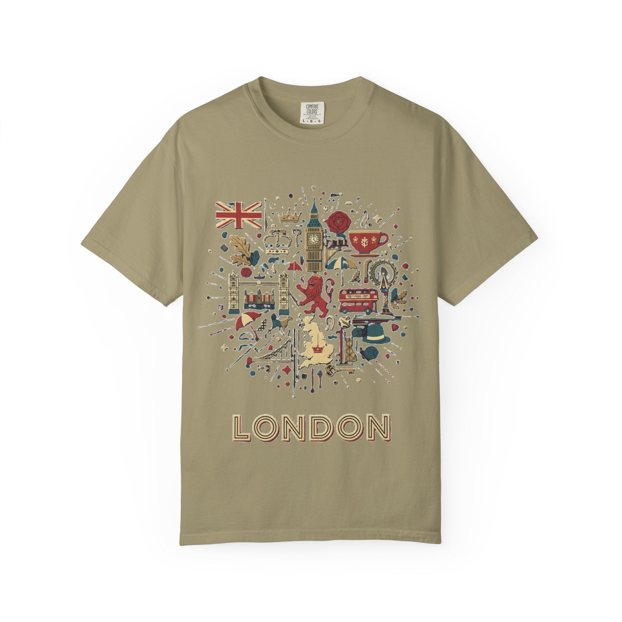 London Garment-Dyed T-Shirt | Casual Travel Souvenir Tee | City Pride Gift