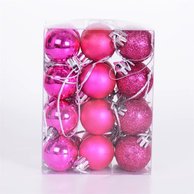 9Pcs/Box 6Cm Christmas Ball Ornaments Xmas Tree Hanging Pendant Christmas Decorations for Home 2025 Navidad Natal New Year Gift