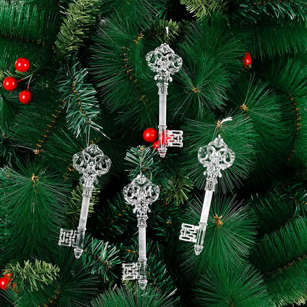 Merry Christmas Snowflake Transparent Crystal Acrylic Sequin Christmas Tree Pendant DIY Home Decoration New Year Decorations