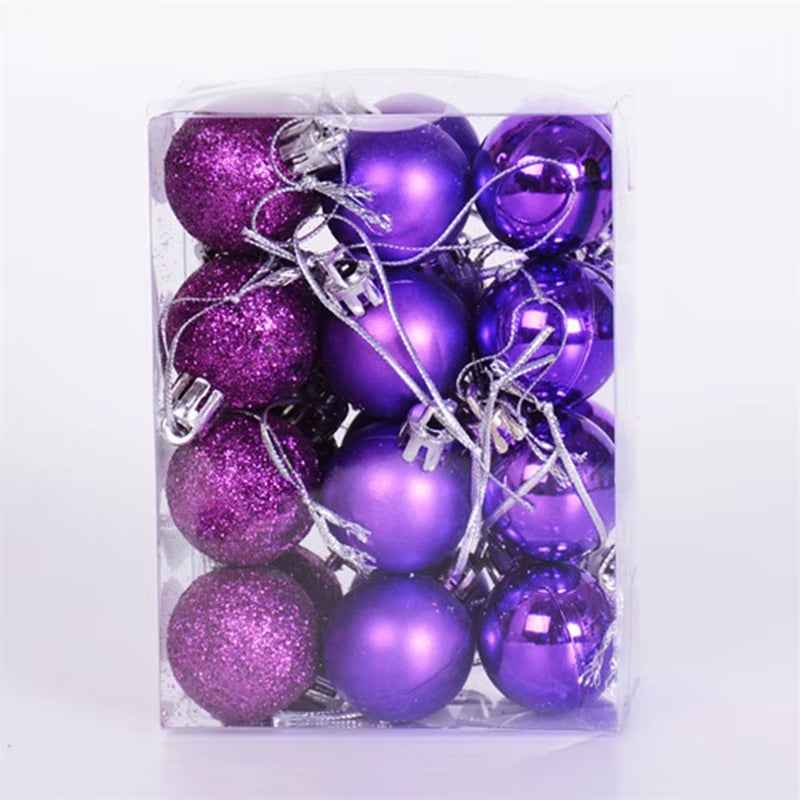 9Pcs/Box 6Cm Christmas Ball Ornaments Xmas Tree Hanging Pendant Christmas Decorations for Home 2025 Navidad Natal New Year Gift