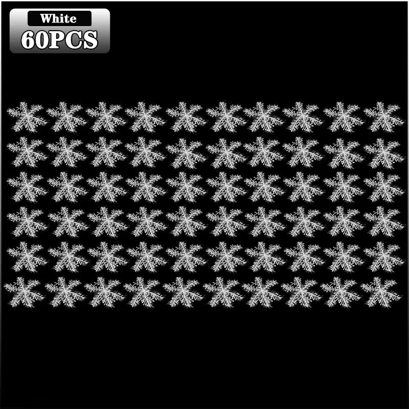 Christmas Snowflakes Plastic Brushed Ornaments Snowflake Tree Hanging Decorations Winter Party Holiday Home Decoration Supplies