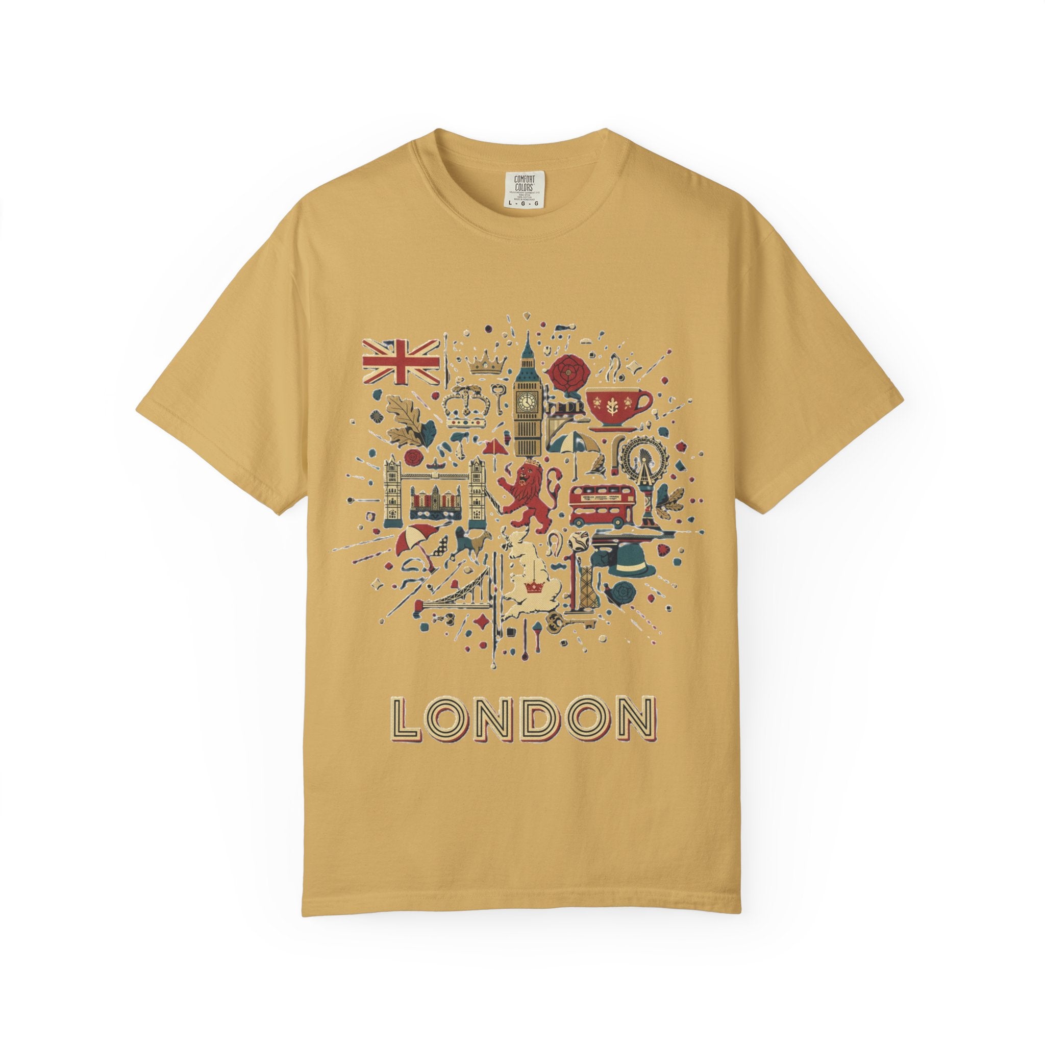 London Garment-Dyed T-Shirt | Casual Travel Souvenir Tee | City Pride Gift