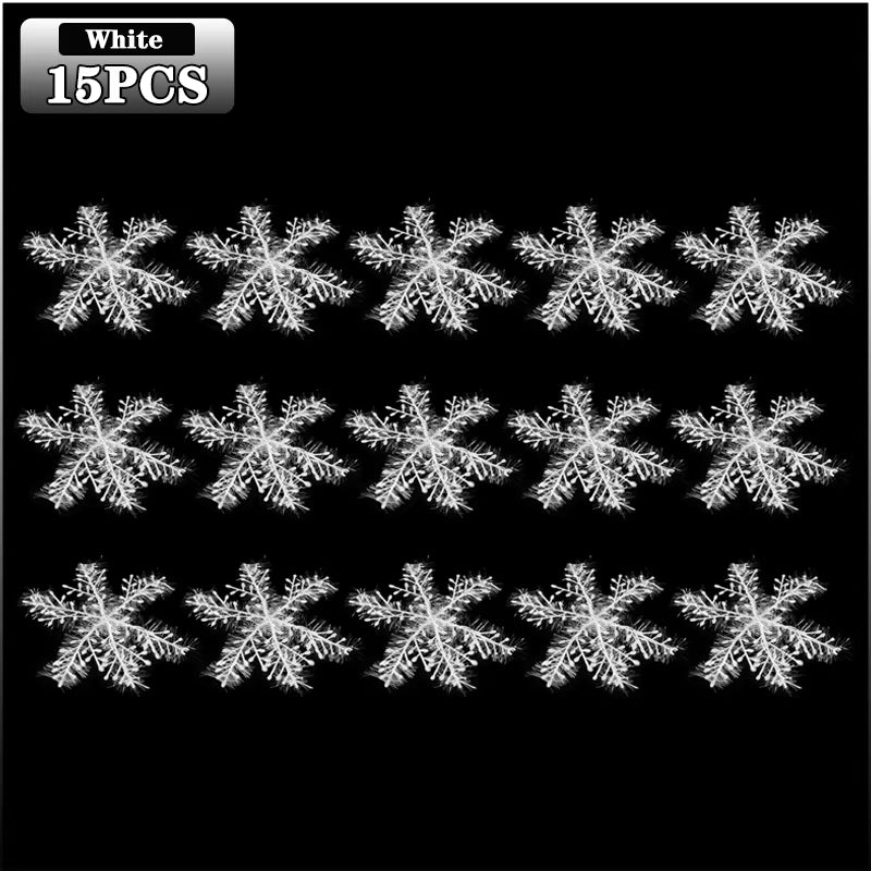Christmas Snowflakes Plastic Brushed Ornaments Snowflake Tree Hanging Decorations Winter Party Holiday Home Decoration Supplies