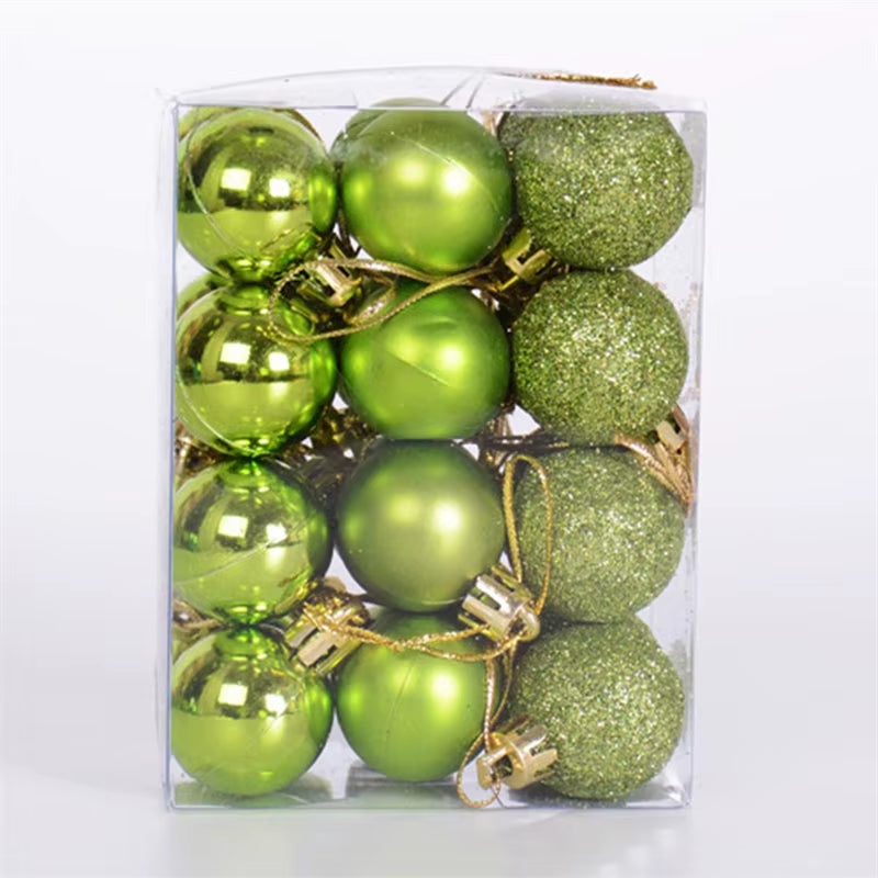 9Pcs/Box 6Cm Christmas Ball Ornaments Xmas Tree Hanging Pendant Christmas Decorations for Home 2025 Navidad Natal New Year Gift