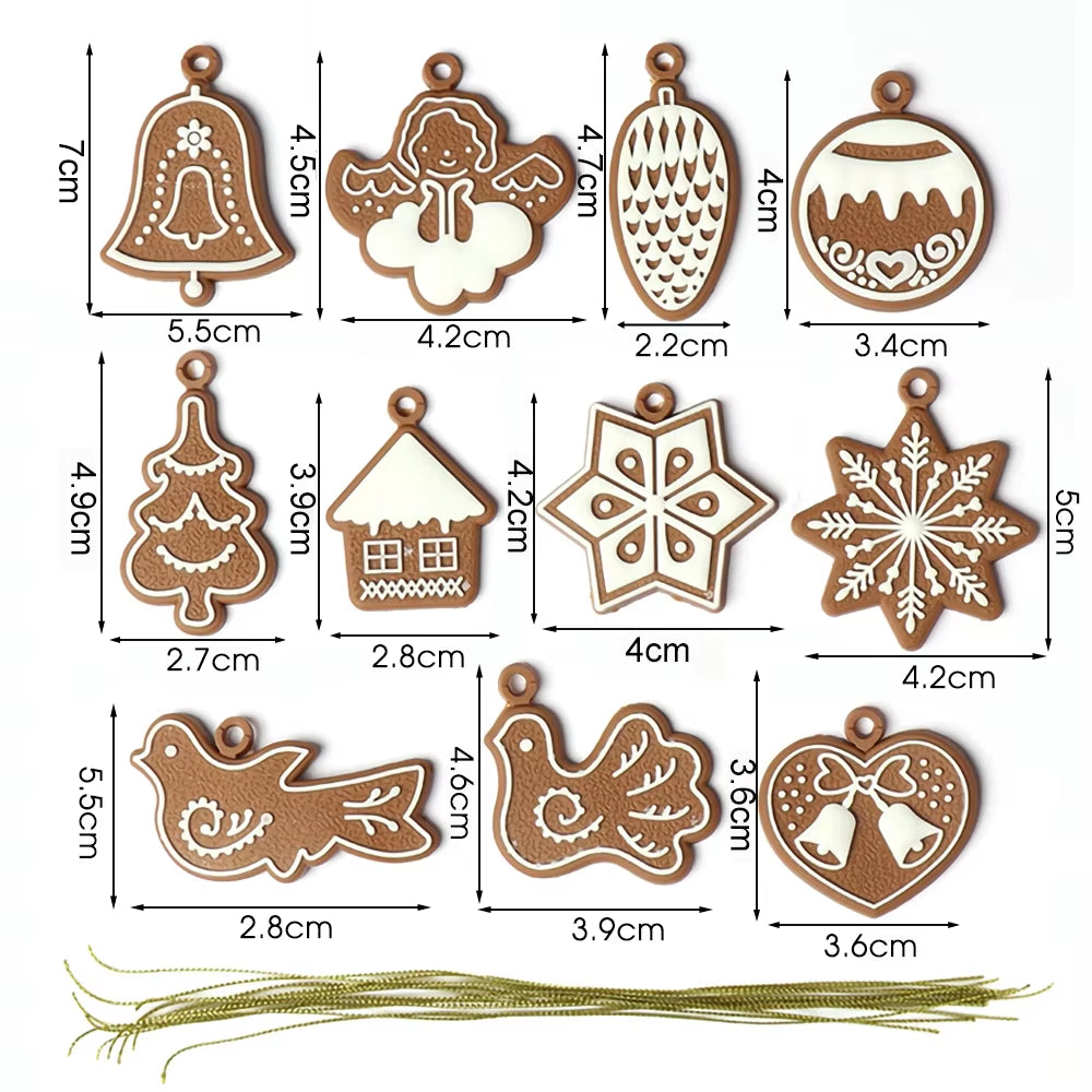 Gingerbread Man Ornaments Xmas Tree Hanging Pendant 2023 Merry Christmas Decorations for Home 2024 New Year Gift Navidad Noel