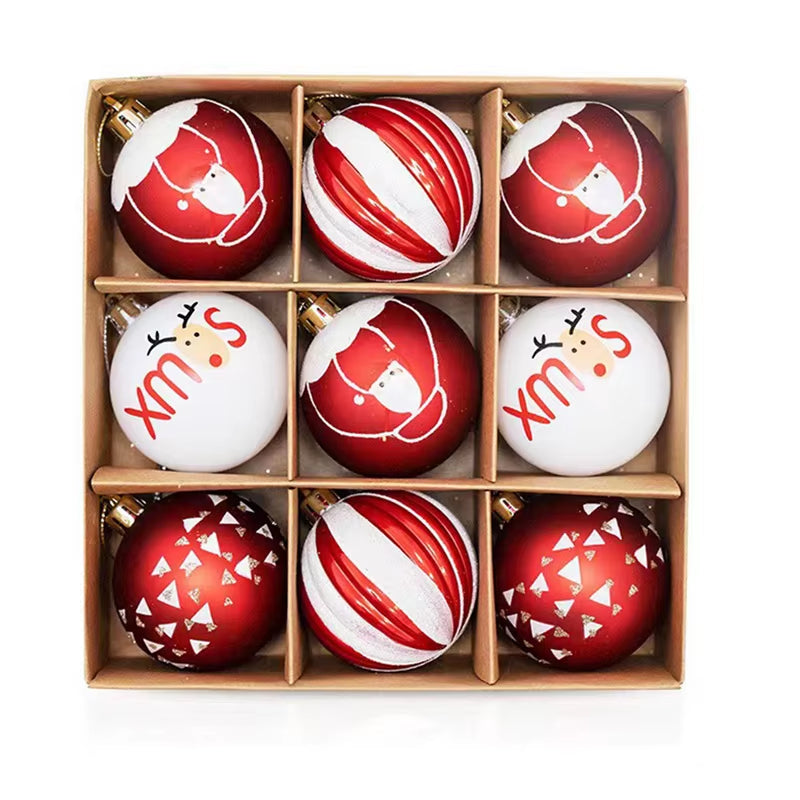 9Pcs/Box 6Cm Christmas Ball Ornaments Xmas Tree Hanging Pendant Christmas Decorations for Home 2025 Navidad Natal New Year Gift