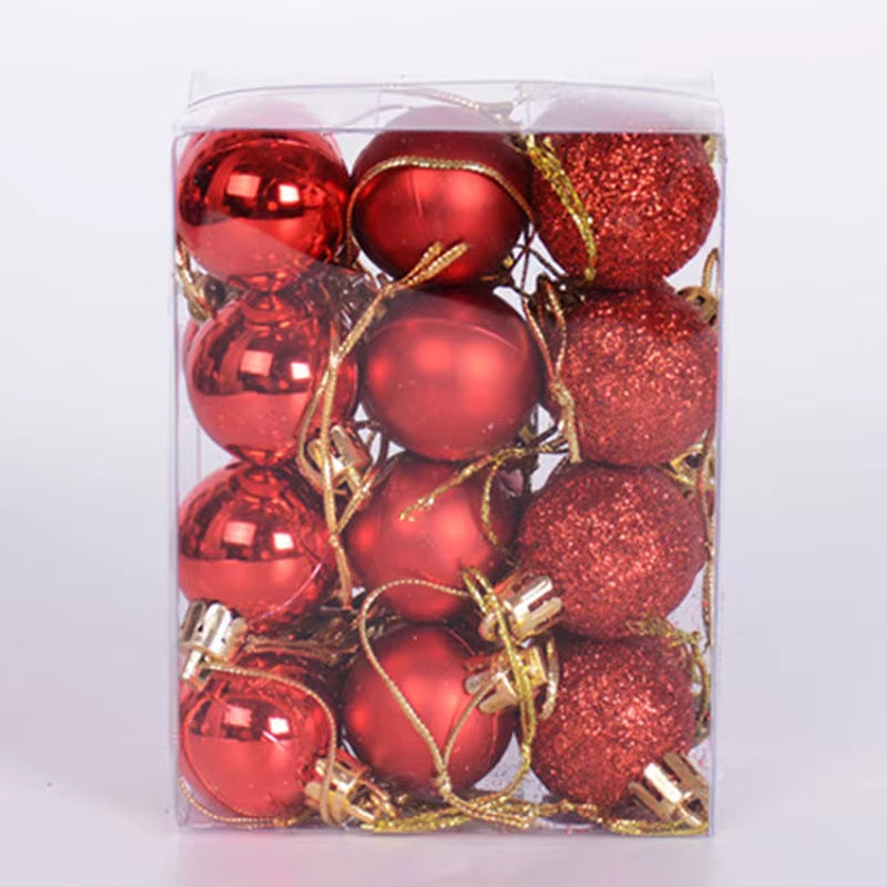 9Pcs/Box 6Cm Christmas Ball Ornaments Xmas Tree Hanging Pendant Christmas Decorations for Home 2025 Navidad Natal New Year Gift