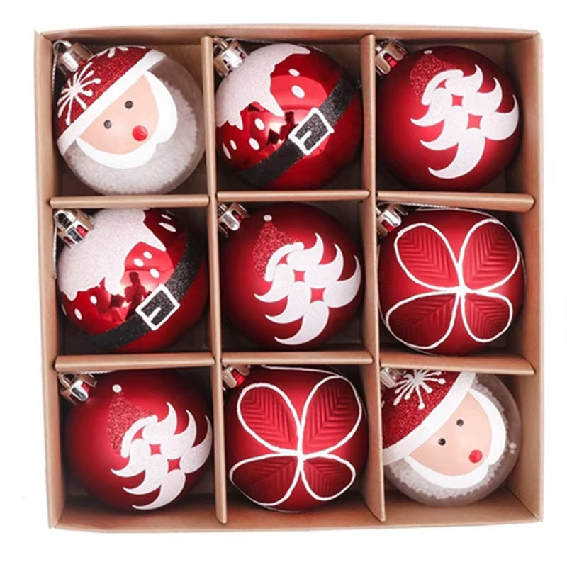 9Pcs/Box 6Cm Christmas Ball Ornaments Xmas Tree Hanging Pendant Christmas Decorations for Home 2025 Navidad Natal New Year Gift