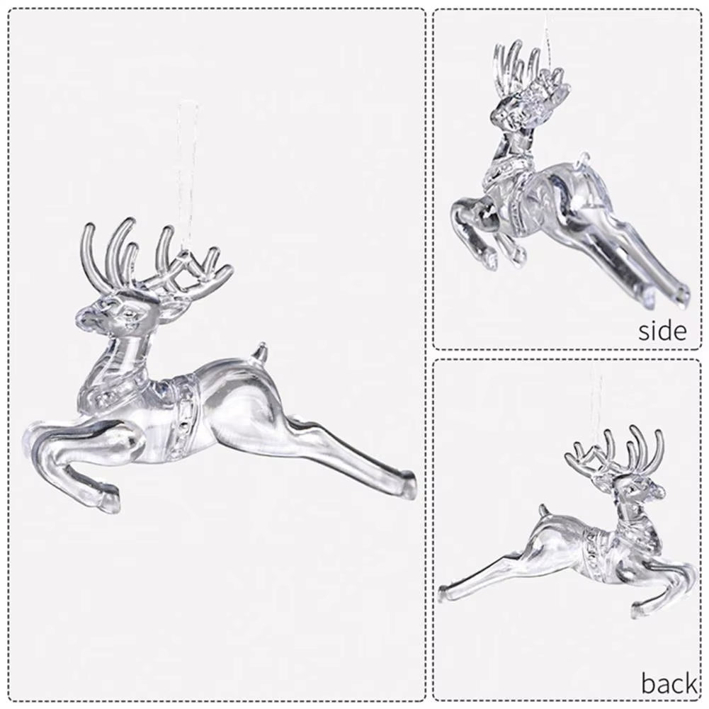 Merry Christmas Snowflake Transparent Crystal Acrylic Sequin Christmas Tree Pendant DIY Home Decoration New Year Decorations