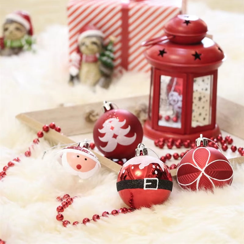 9Pcs/Box 6Cm Christmas Ball Ornaments Xmas Tree Hanging Pendant Christmas Decorations for Home 2025 Navidad Natal New Year Gift