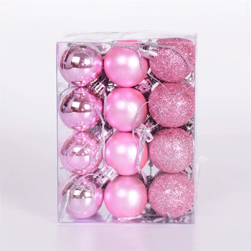 9Pcs/Box 6Cm Christmas Ball Ornaments Xmas Tree Hanging Pendant Christmas Decorations for Home 2025 Navidad Natal New Year Gift