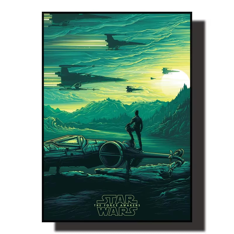 Star Wars Canvas Decorative Painting Movie Art Mural Retro Poster Modern Home Wall Decoration Gift and Printing Aesthetic