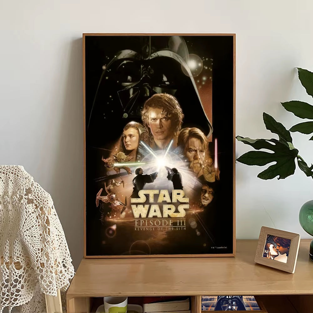 Star Wars Canvas Decorative Painting Movie Art Mural Retro Poster Modern Home Wall Decoration Gift and Printing Aesthetic