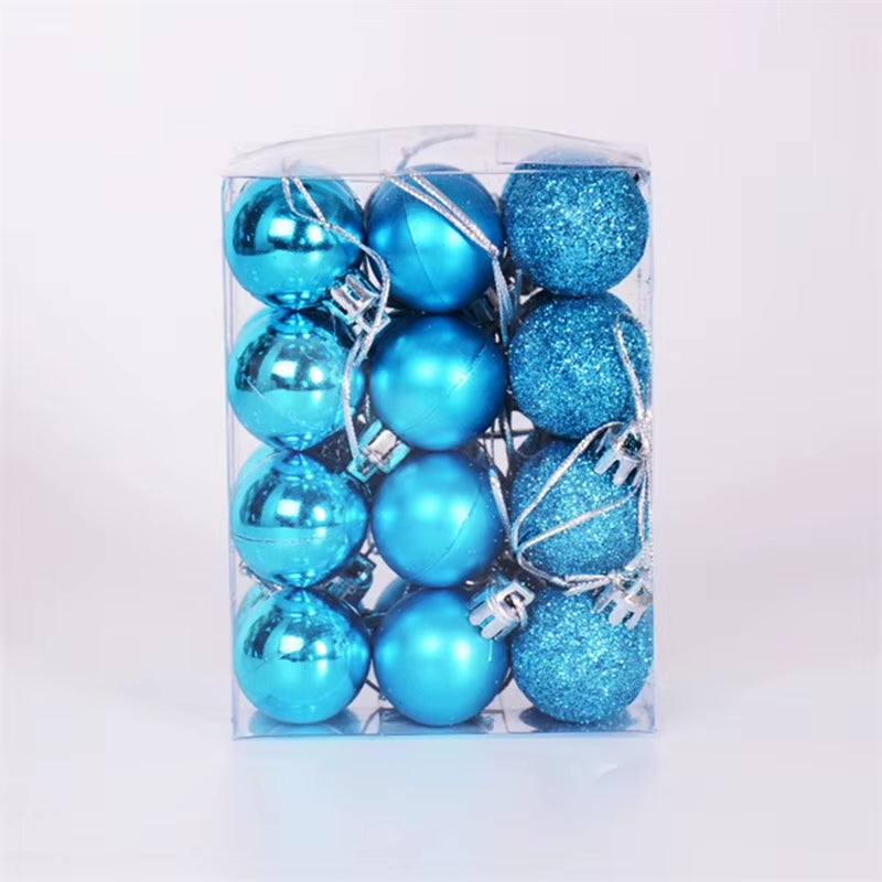 9Pcs/Box 6Cm Christmas Ball Ornaments Xmas Tree Hanging Pendant Christmas Decorations for Home 2025 Navidad Natal New Year Gift