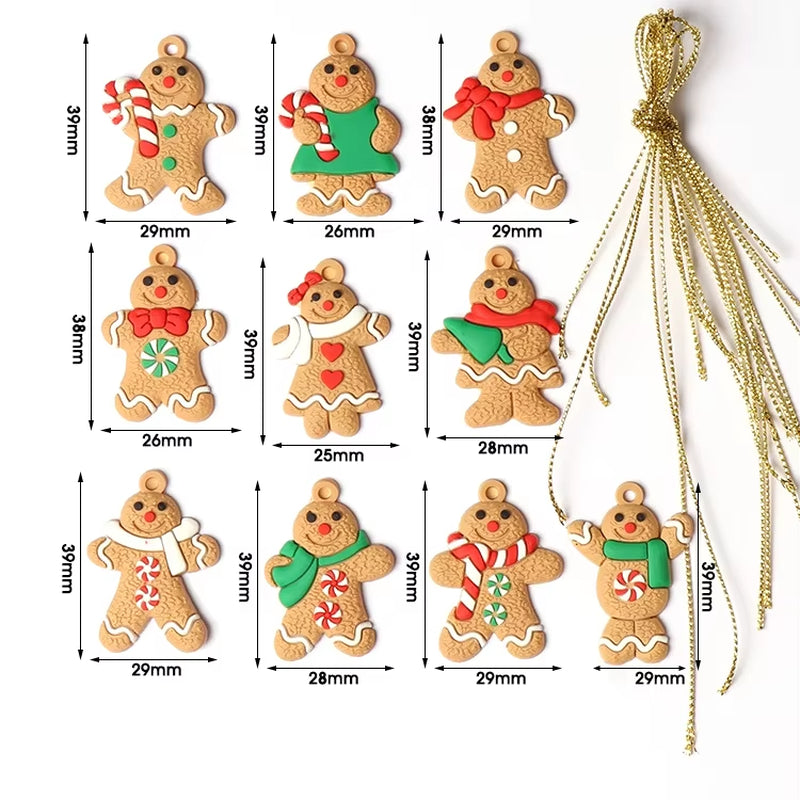 Gingerbread Man Ornaments Xmas Tree Hanging Pendant 2023 Merry Christmas Decorations for Home 2024 New Year Gift Navidad Noel