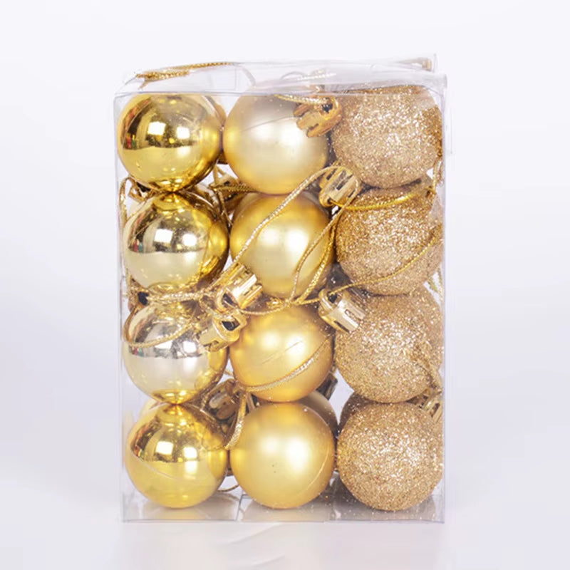 9Pcs/Box 6Cm Christmas Ball Ornaments Xmas Tree Hanging Pendant Christmas Decorations for Home 2025 Navidad Natal New Year Gift