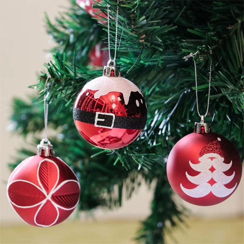9Pcs/Box 6Cm Christmas Ball Ornaments Xmas Tree Hanging Pendant Christmas Decorations for Home 2025 Navidad Natal New Year Gift