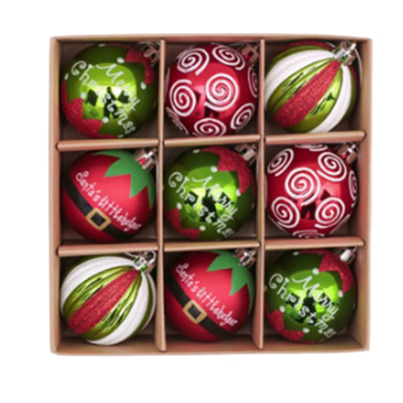 9Pcs/Box 6Cm Christmas Ball Ornaments Xmas Tree Hanging Pendant Christmas Decorations for Home 2025 Navidad Natal New Year Gift