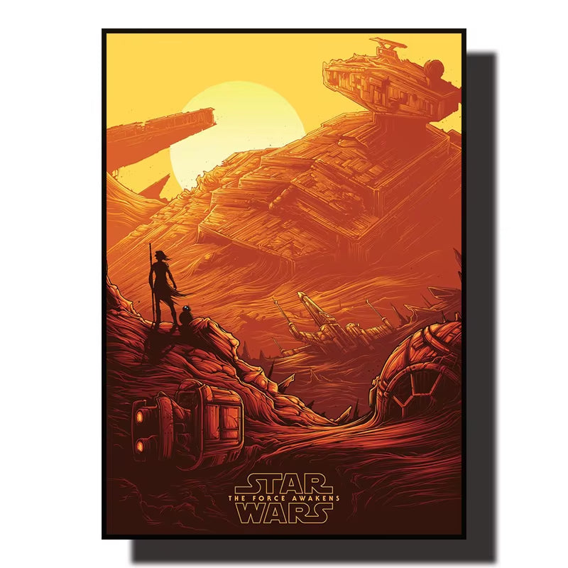 Star Wars Canvas Decorative Painting Movie Art Mural Retro Poster Modern Home Wall Decoration Gift and Printing Aesthetic
