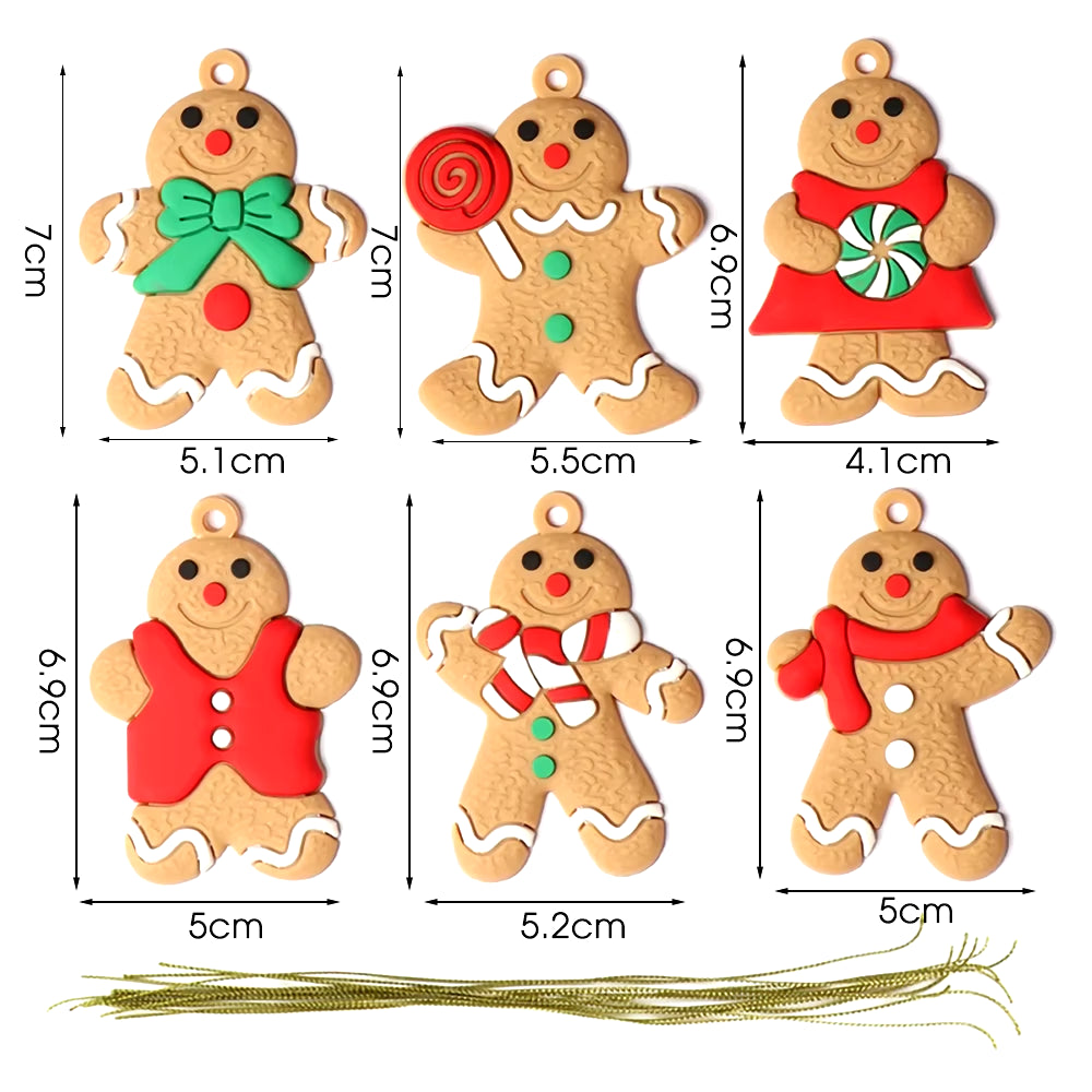 Gingerbread Man Ornaments Xmas Tree Hanging Pendant 2023 Merry Christmas Decorations for Home 2024 New Year Gift Navidad Noel