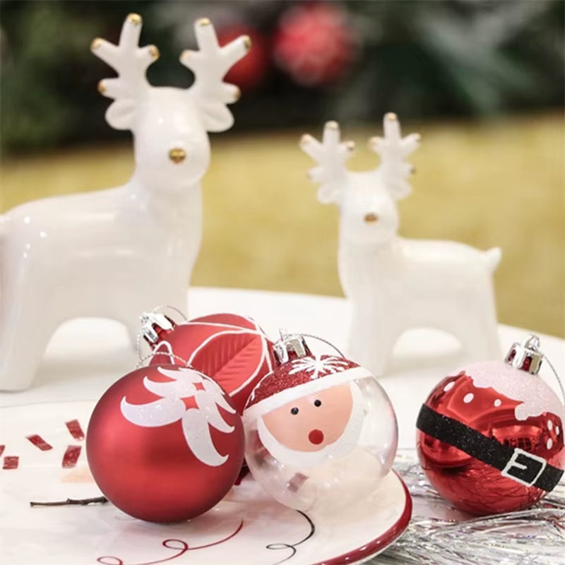 9Pcs/Box 6Cm Christmas Ball Ornaments Xmas Tree Hanging Pendant Christmas Decorations for Home 2025 Navidad Natal New Year Gift