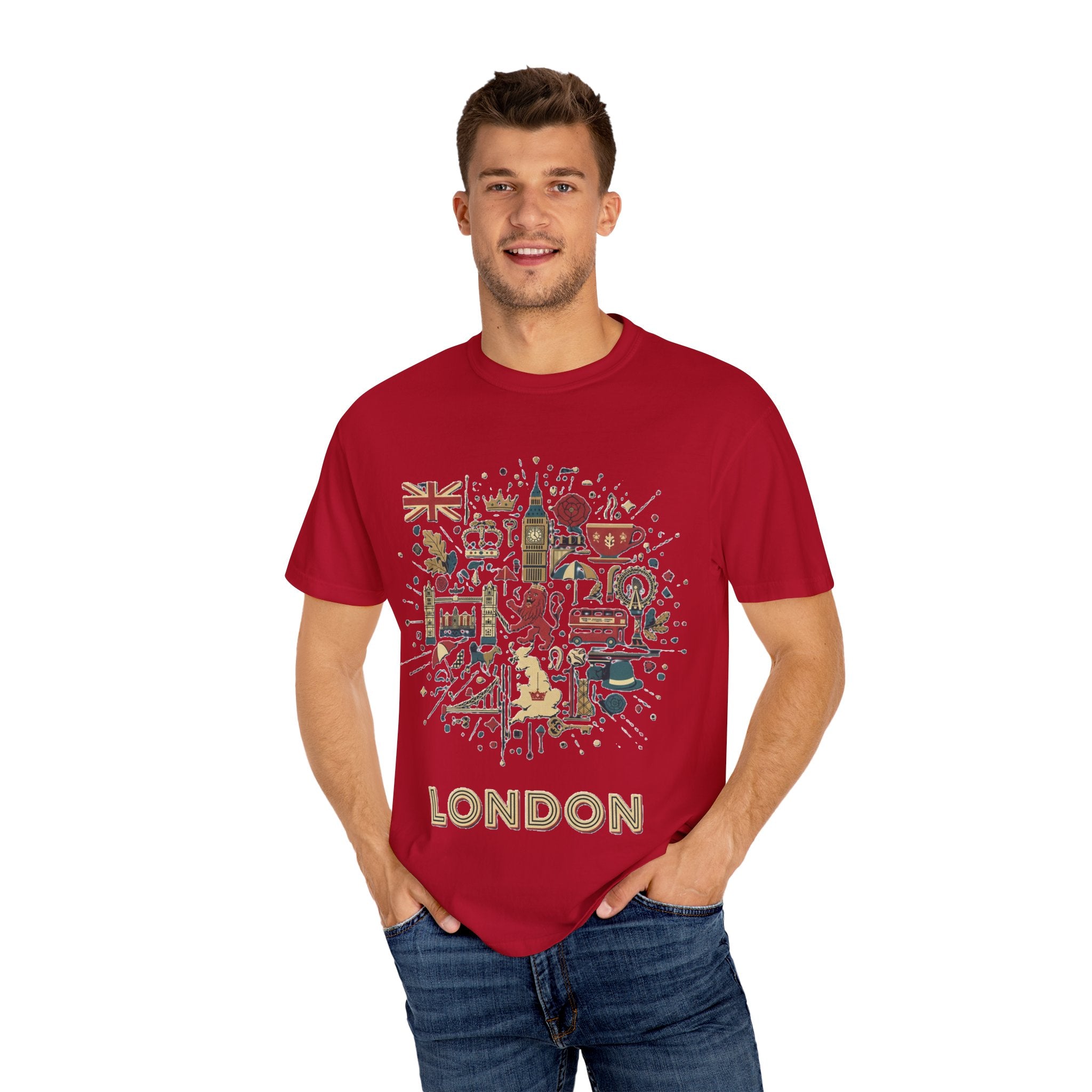 London Garment-Dyed T-Shirt | Casual Travel Souvenir Tee | City Pride Gift