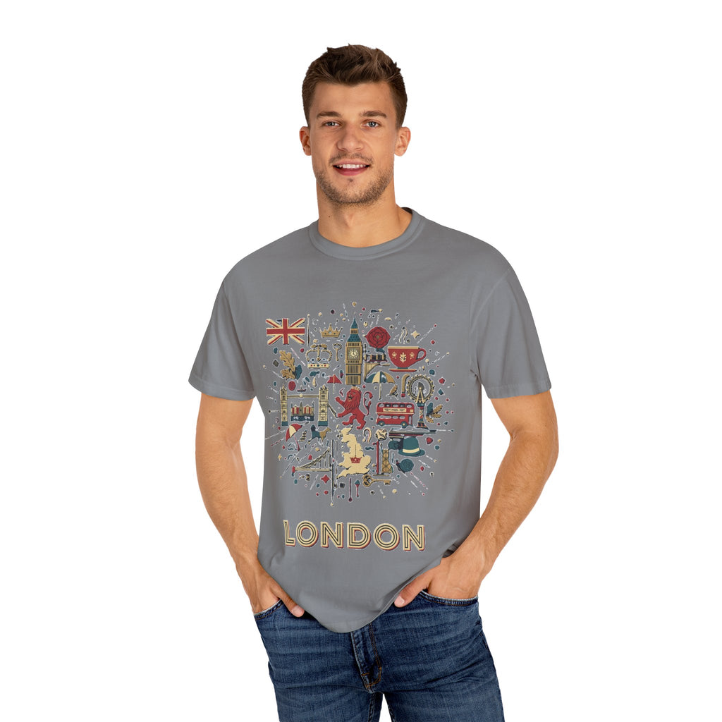 London Garment-Dyed T-Shirt | Casual Travel Souvenir Tee | City Pride Gift
