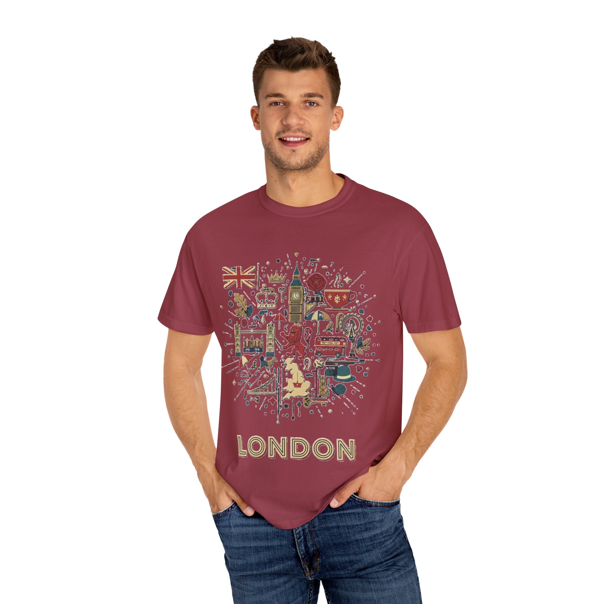 London Garment-Dyed T-Shirt | Casual Travel Souvenir Tee | City Pride Gift