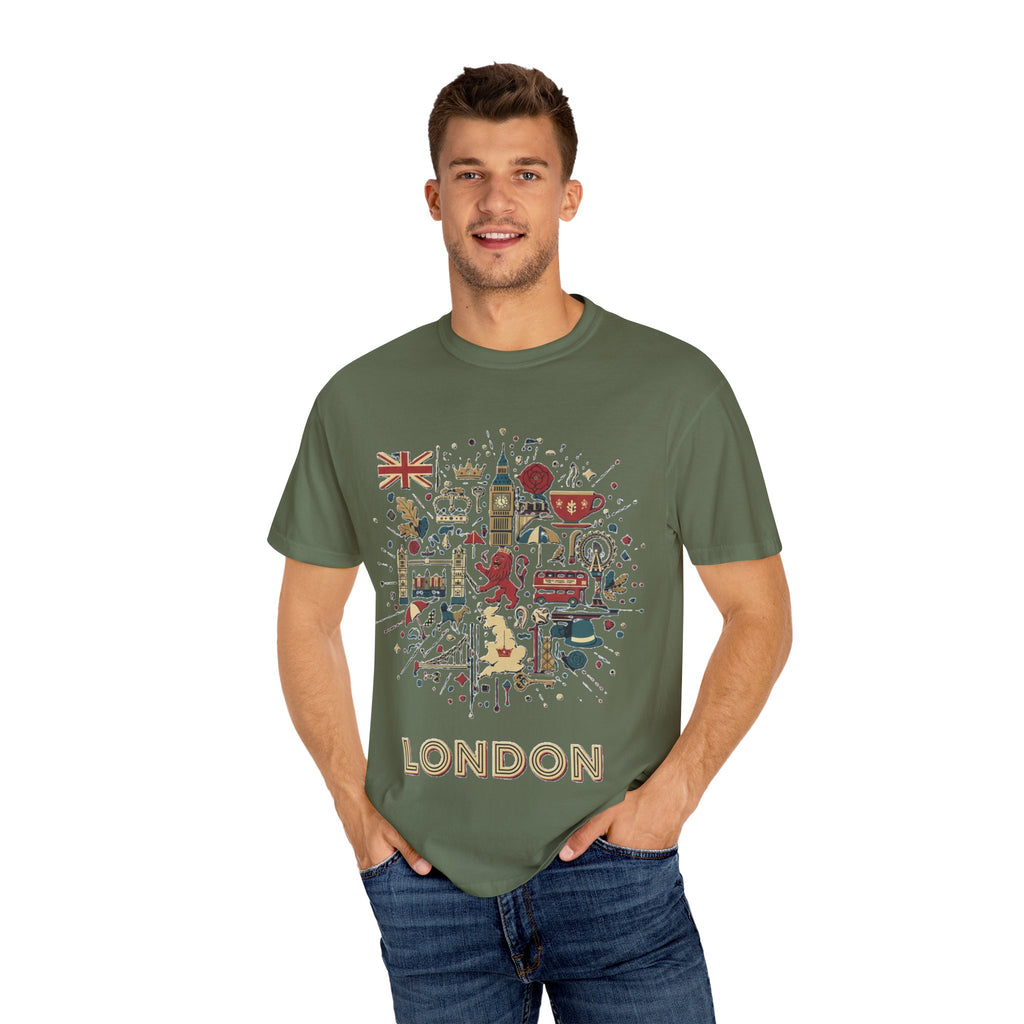 London Garment-Dyed T-Shirt | Casual Travel Souvenir Tee | City Pride Gift