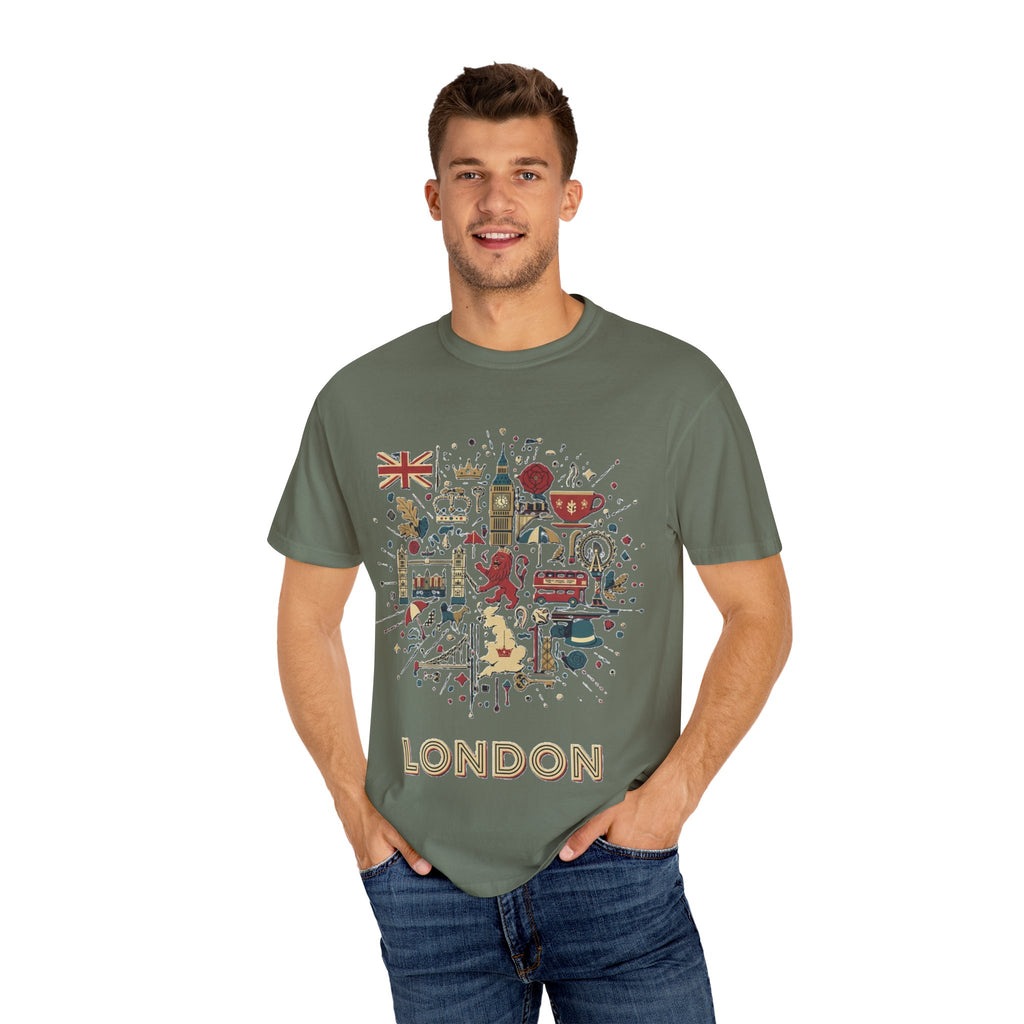 London Garment-Dyed T-Shirt | Casual Travel Souvenir Tee | City Pride Gift