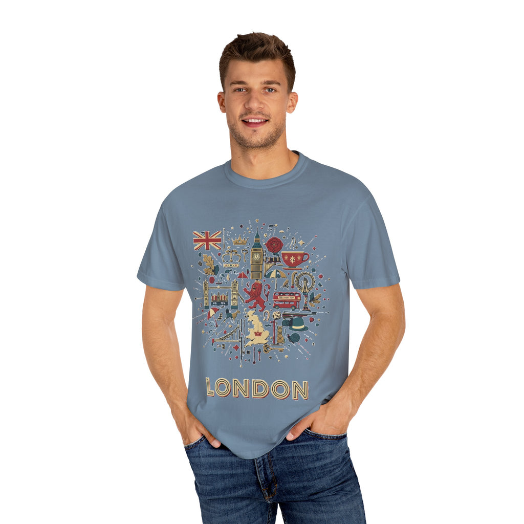 London Garment-Dyed T-Shirt | Casual Travel Souvenir Tee | City Pride Gift
