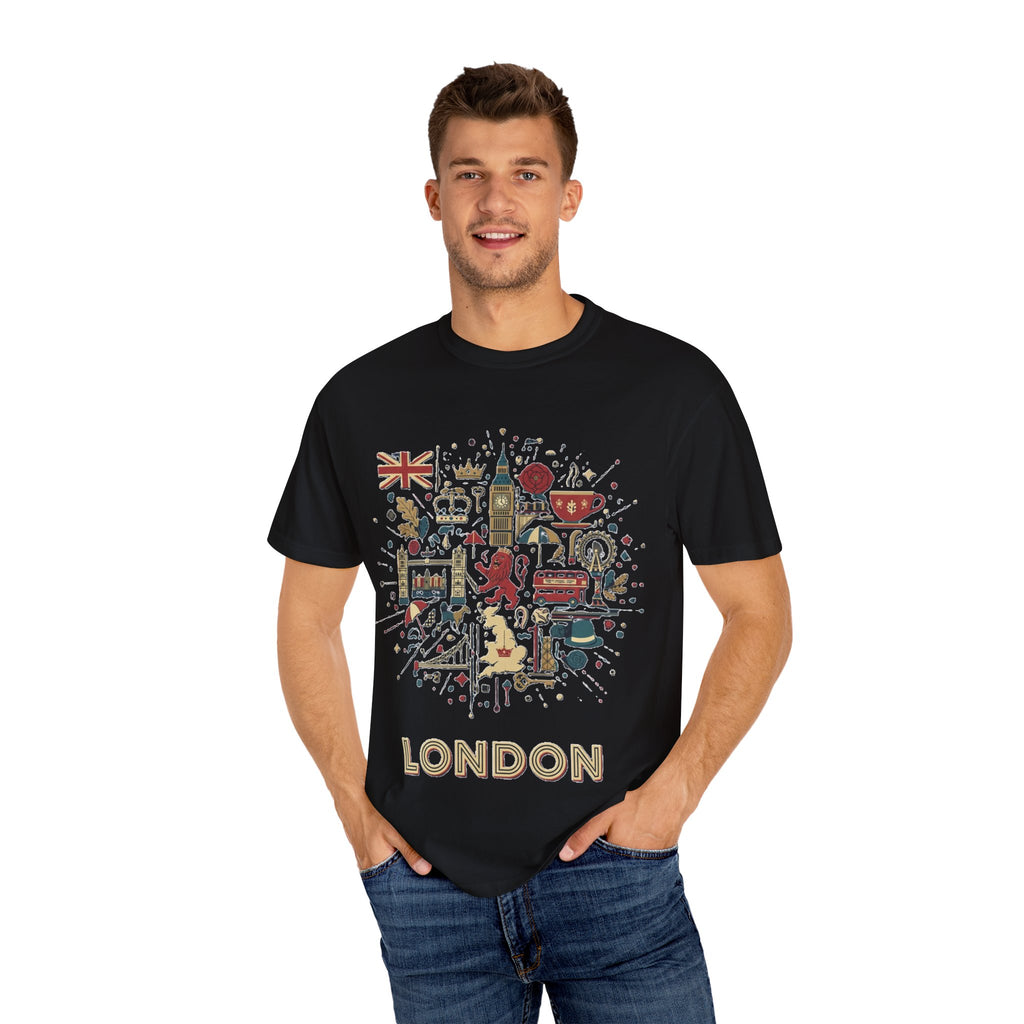 London Garment-Dyed T-Shirt | Casual Travel Souvenir Tee | City Pride Gift