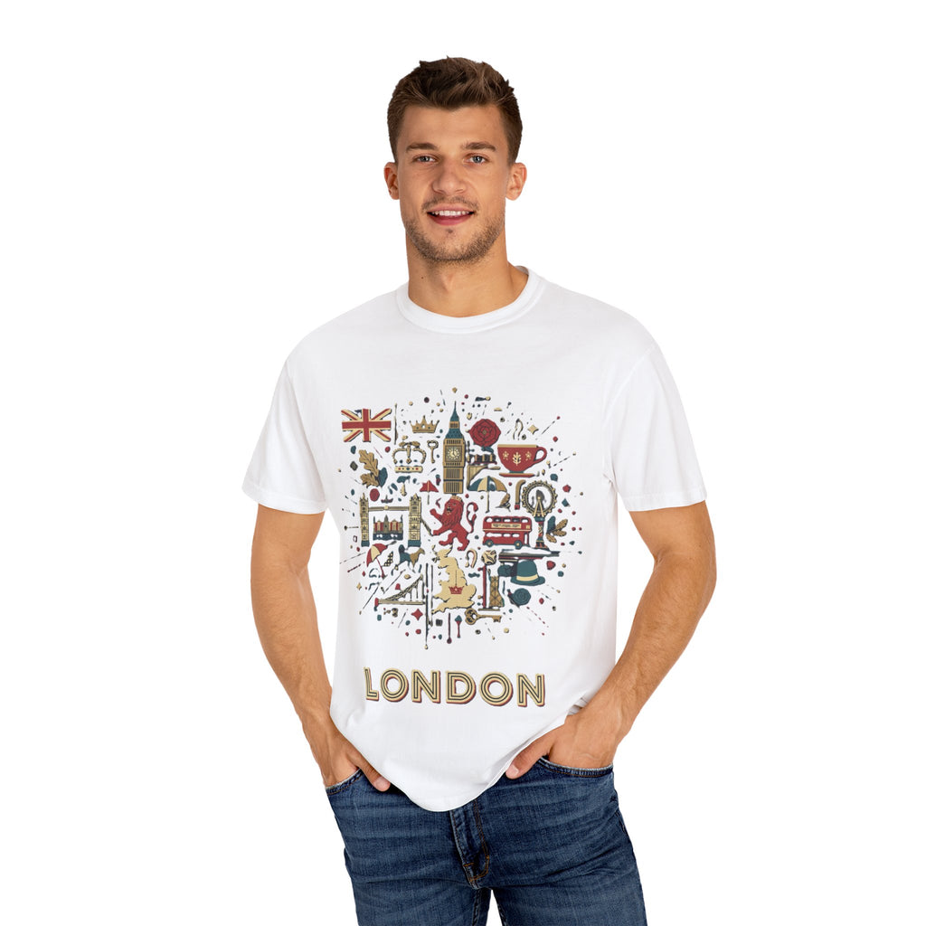 London Garment-Dyed T-Shirt | Casual Travel Souvenir Tee | City Pride Gift
