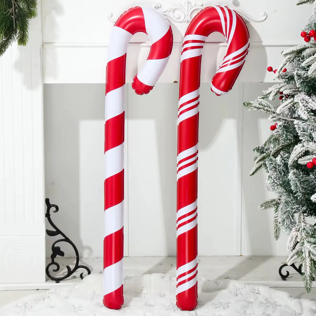 Inflatable Christmas Candy Cane Stick Balloons Merry Christmas Decorations for Home 2025 Xmas Navidad Natal Gifts New Year 2025