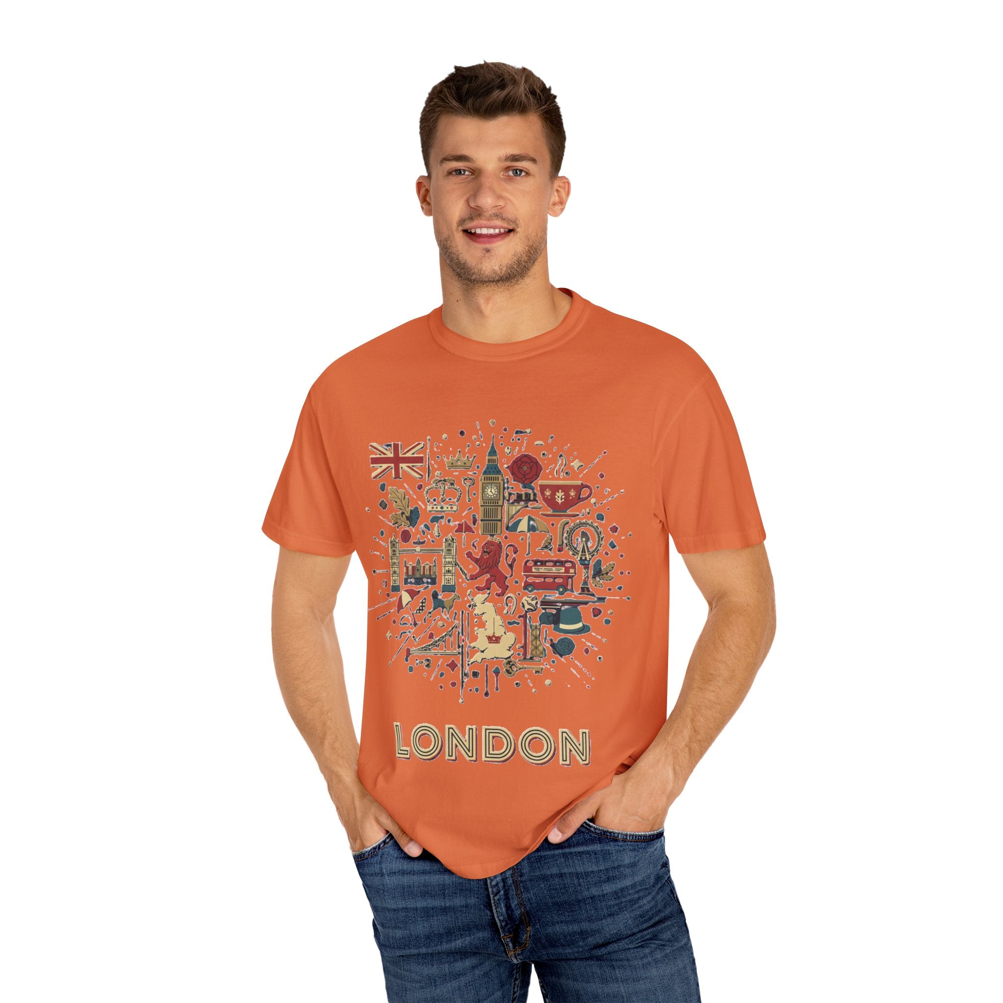 London Garment-Dyed T-Shirt | Casual Travel Souvenir Tee | City Pride Gift