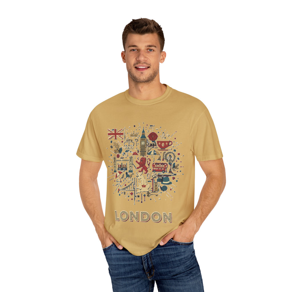 London Garment-Dyed T-Shirt | Casual Travel Souvenir Tee | City Pride Gift