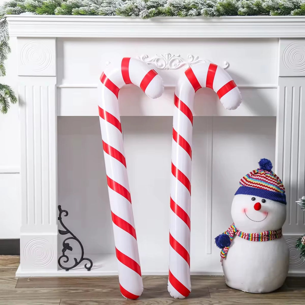 Inflatable Christmas Candy Cane Stick Balloons Merry Christmas Decorations for Home 2025 Xmas Navidad Natal Gifts New Year 2025