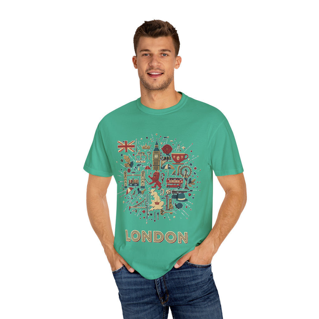 London Garment-Dyed T-Shirt | Casual Travel Souvenir Tee | City Pride Gift