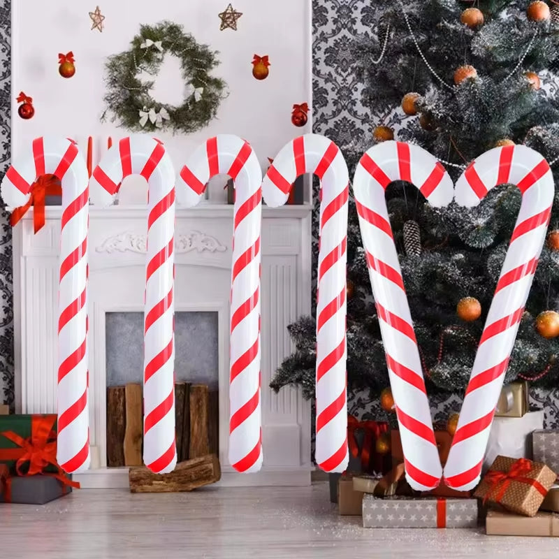 Inflatable Christmas Candy Cane Stick Balloons Merry Christmas Decorations for Home 2025 Xmas Navidad Natal Gifts New Year 2025