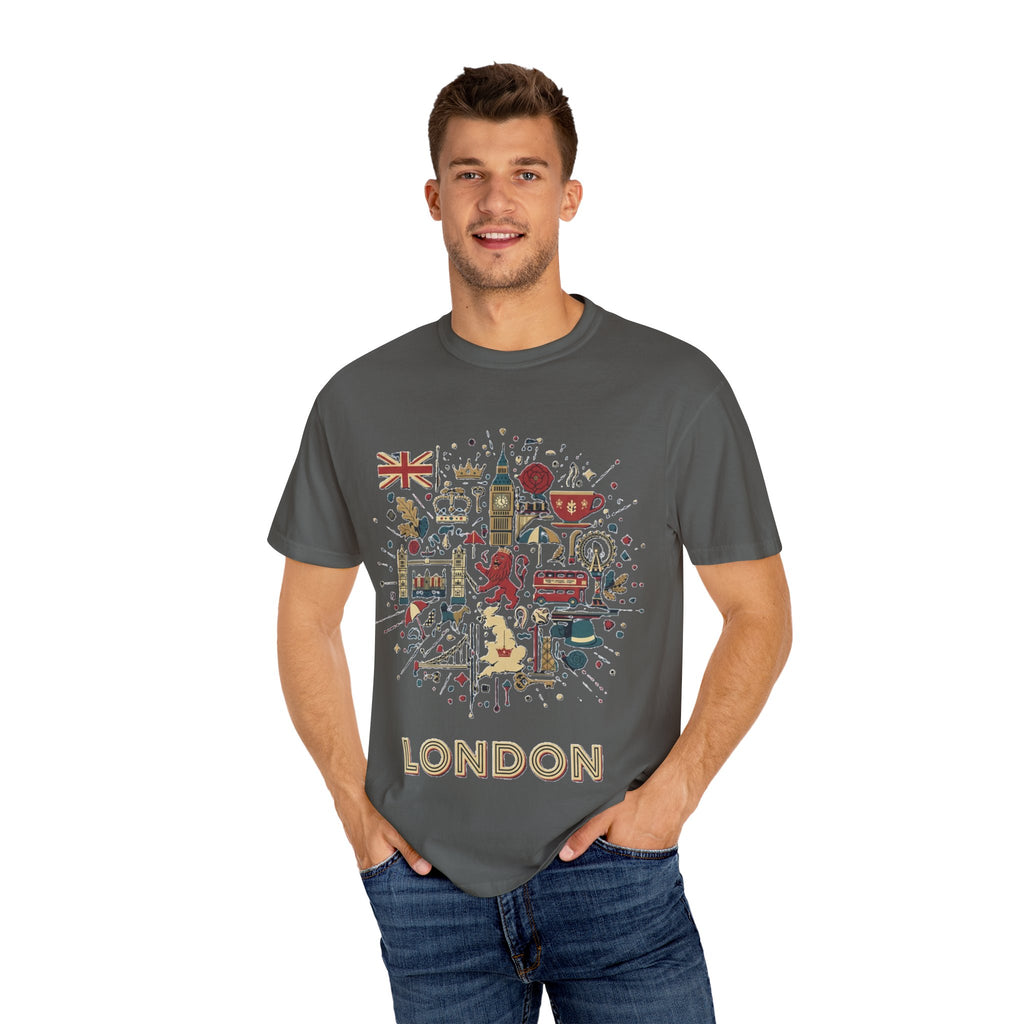 London Garment-Dyed T-Shirt | Casual Travel Souvenir Tee | City Pride Gift