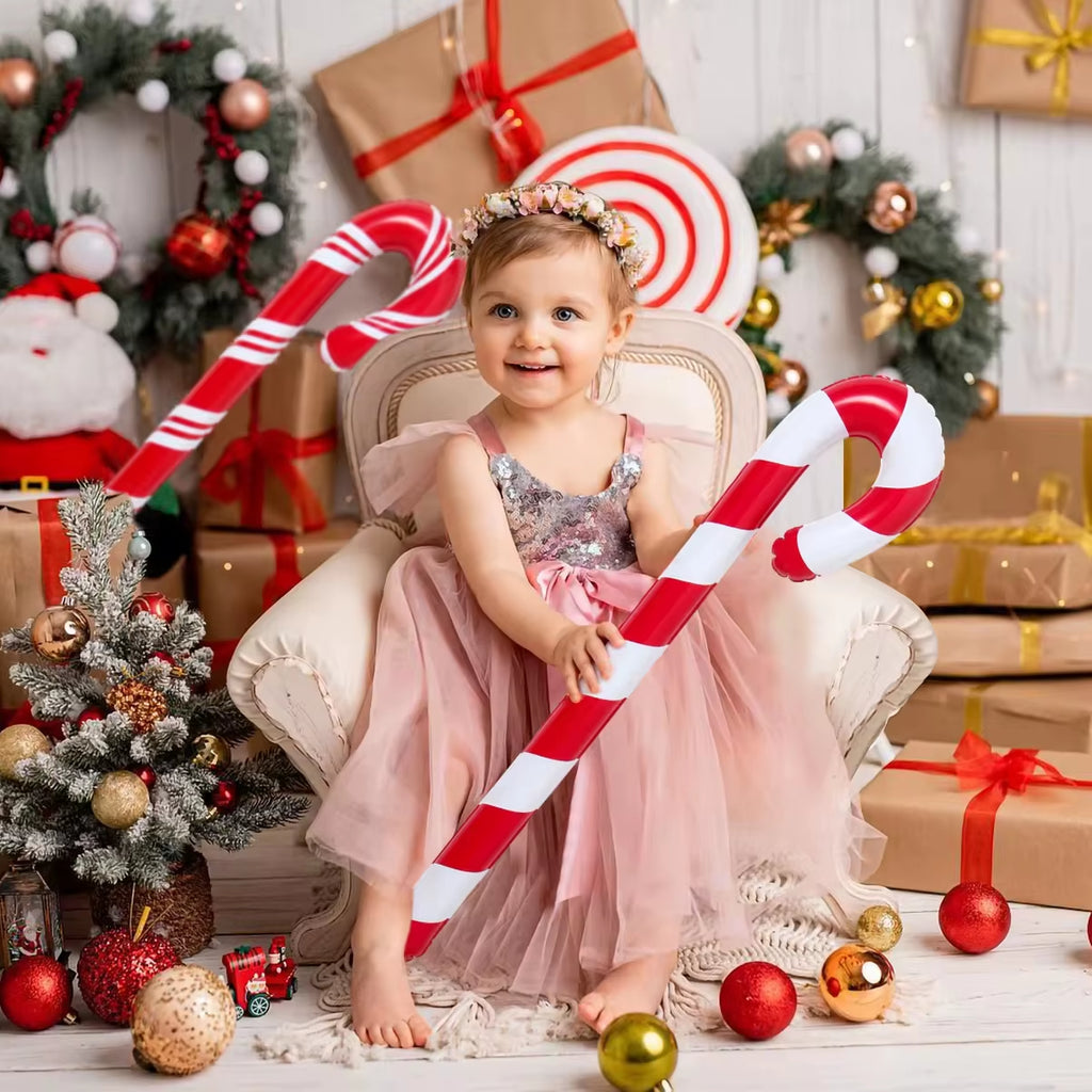 Inflatable Christmas Candy Cane Stick Balloons Merry Christmas Decorations for Home 2025 Xmas Navidad Natal Gifts New Year 2025